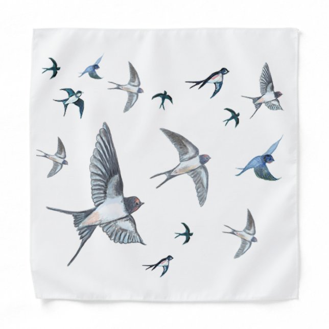  Flock of swallow birds flying  Bandana (Front)