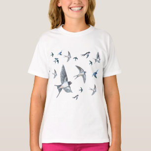 Flock of swallow birds flying T-Shirt