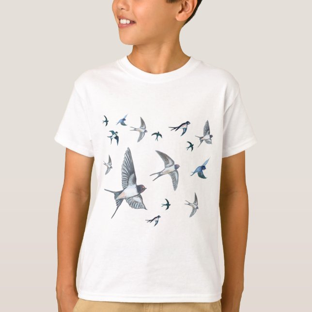  Flock of swallow birds flying T-Shirt (Front)