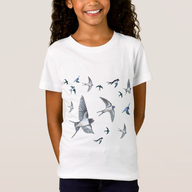  Flock of swallow birds flying T-Shirt (Front)