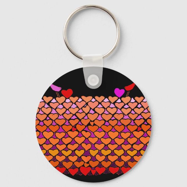 Flock of Valentines Keychain (Front)