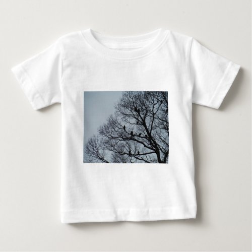 Flock of Vultures in a winter tree Baby T_Shirt