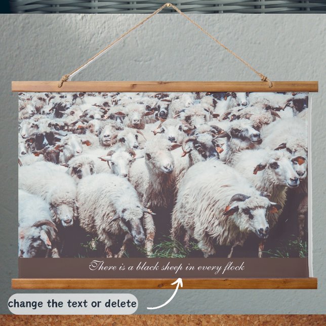 Flock of white & black sheep hanging tapestry (Creator Uploaded)