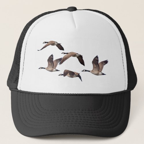 Flock of wild geese trucker hat