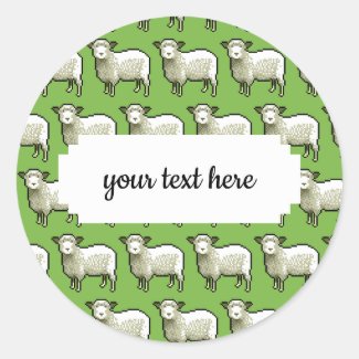 Flock Of Woolly White Sheep Pixel Art Pattern