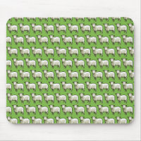 Flock Of Woolly White Sheep Pixel Art Pattern