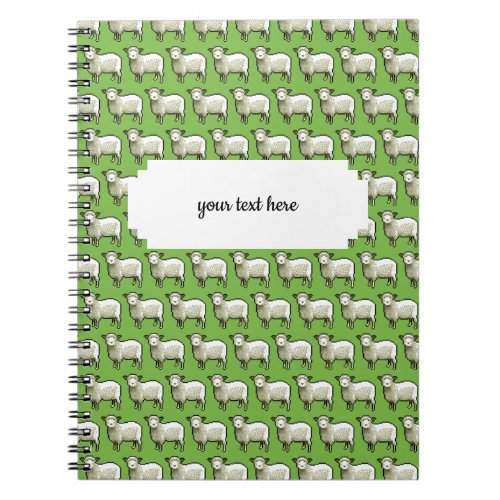 Flock Of Woolly White Sheep Pixel Art Pattern Notebook