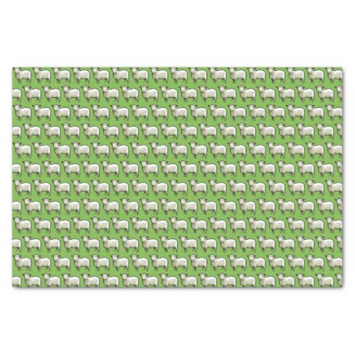 Flock Of Woolly White Sheep Pixel Art Pattern Tissue Paper
