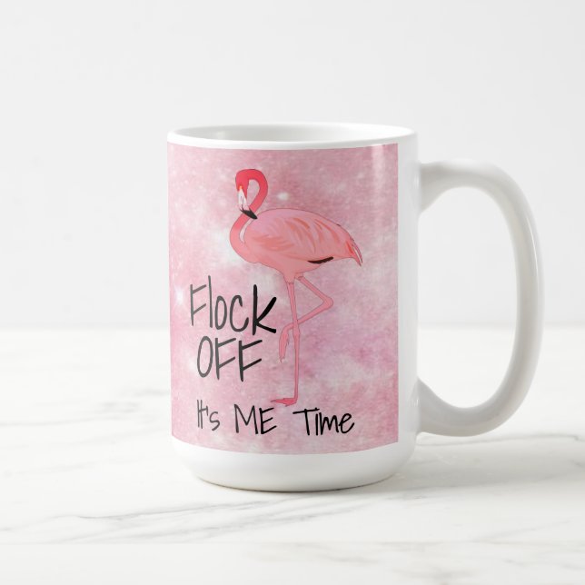 Flock Off Funny Pink Flamingo  Coffee Mug (Right)