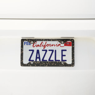 Flock Rose Black License Plate Frame