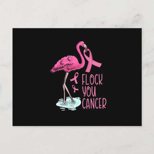 Flock You Breast Cancer Flamingo Pink Ribbon Suppo Postcard