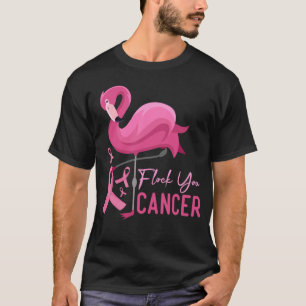 Flock You Cancer Cool Flamingo Breast Cancer Gif T-Shirt