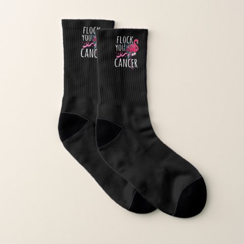 Flock You Cancer Flamingo Breast Cancer Awareness  Socks