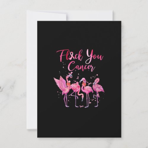 Flock You Cancer Pink Flamingo Breast Cancer Aware Invitation