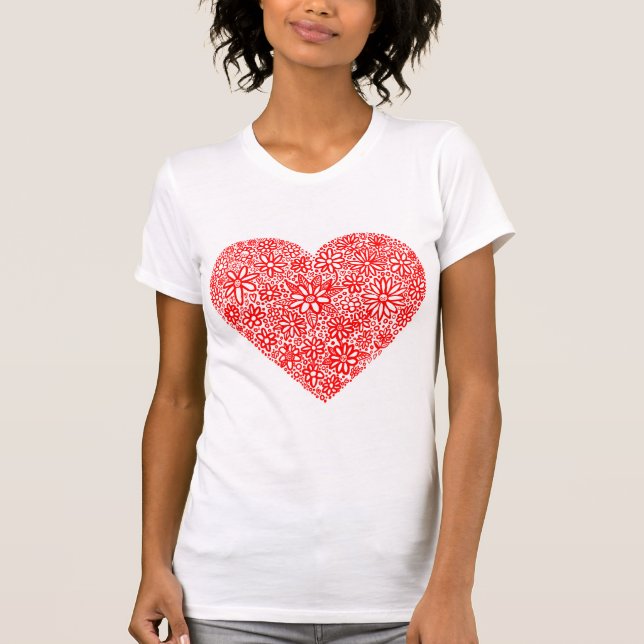Flocked Heart - Customized T-Shirt (Front)
