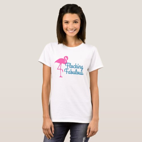 Flocking Fabulous Pink Flamingo Graphic T_Shirt