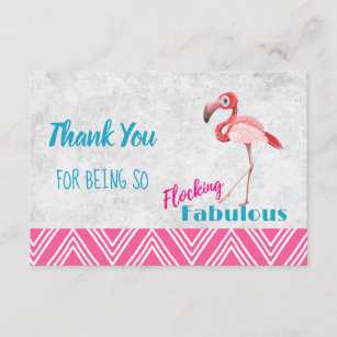 Flocking Fabulous Pun w/ Pink Flamingo Thank You