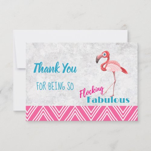 Flocking Fabulous Pun w Pink Flamingo Thank You