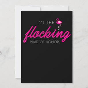 Flocking Maid Of Honor Flamingo Bachelorette Party Thank You Card