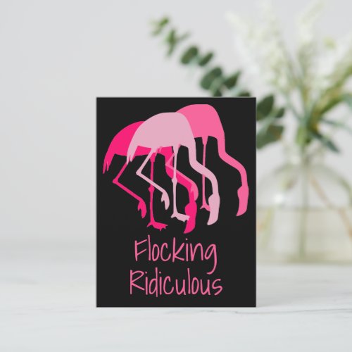 Flocking Ridiculous Flamingos Postcard