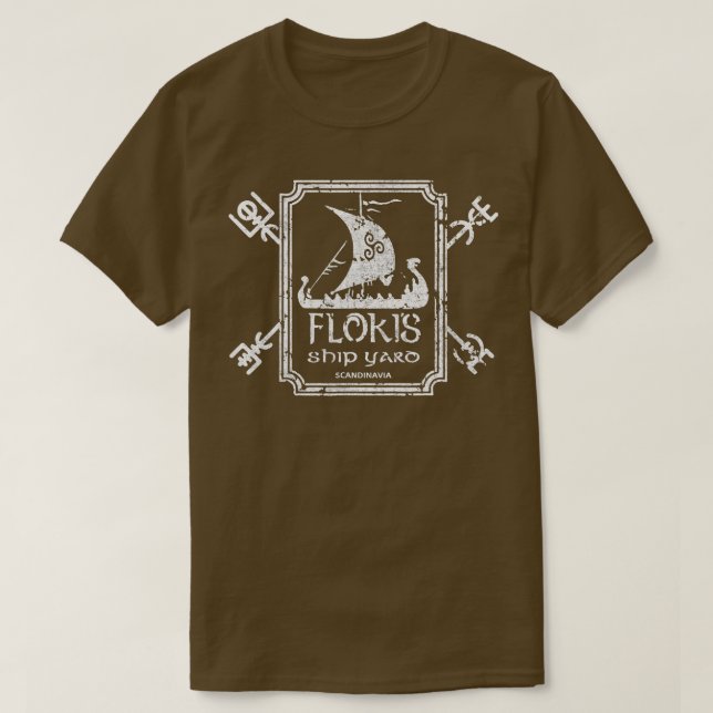 Flokis Shipyard Kattegat Viking Ship and Sword  T-Shirt (Design Front)