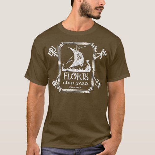 Flokis Shipyard Kattegat Viking Ship and Sword  T_Shirt