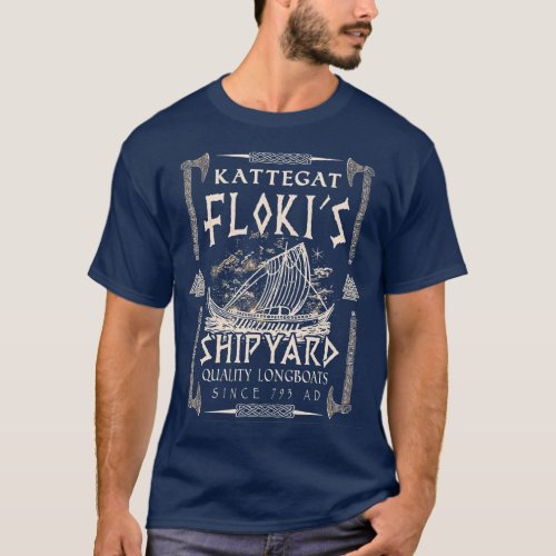 Flokis Shipyard Kattegat Viking Ship Valknut Gift  T_Shirt