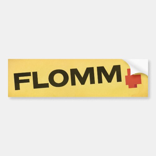 FLOMM positavo on yellow Bumper Sticker