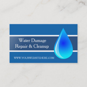 Flood Water Damage Service and Cleanup Business Card