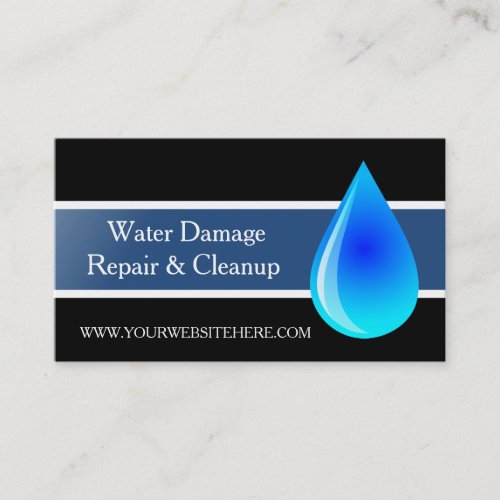 Flood Water Damage Service and Cleanup Business Card