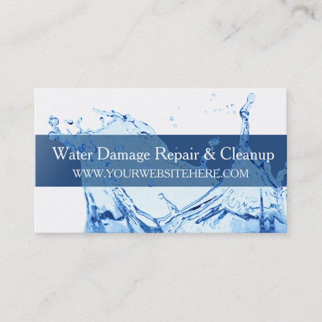 Flood Water Damage Service and Cleanup Business Card (Front)