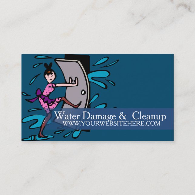 Flood Water Damage Service and Cleanup Business Card (Front)