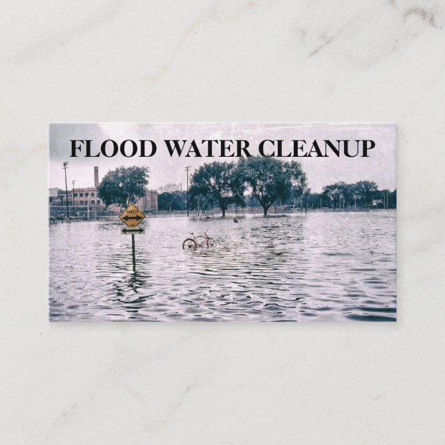 Flood Water Removal Cleanup Business Card (Front)