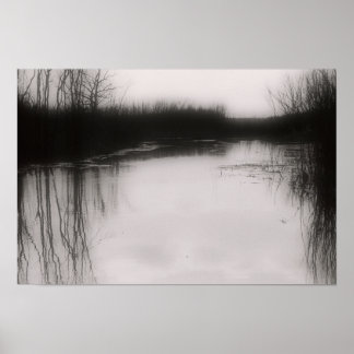Flooded Field - Black & White Photo Poster
