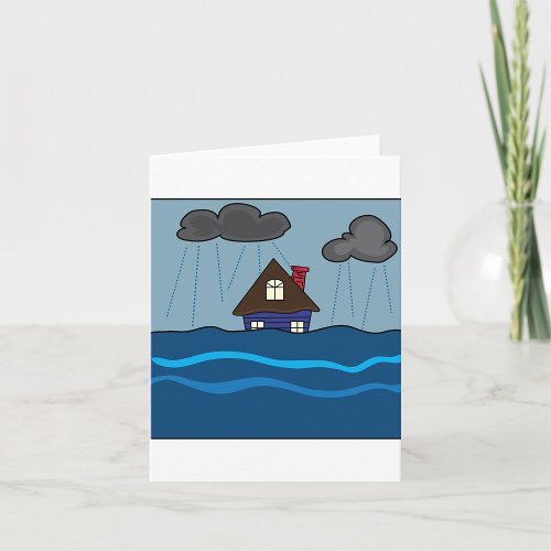 Flooded House Card
