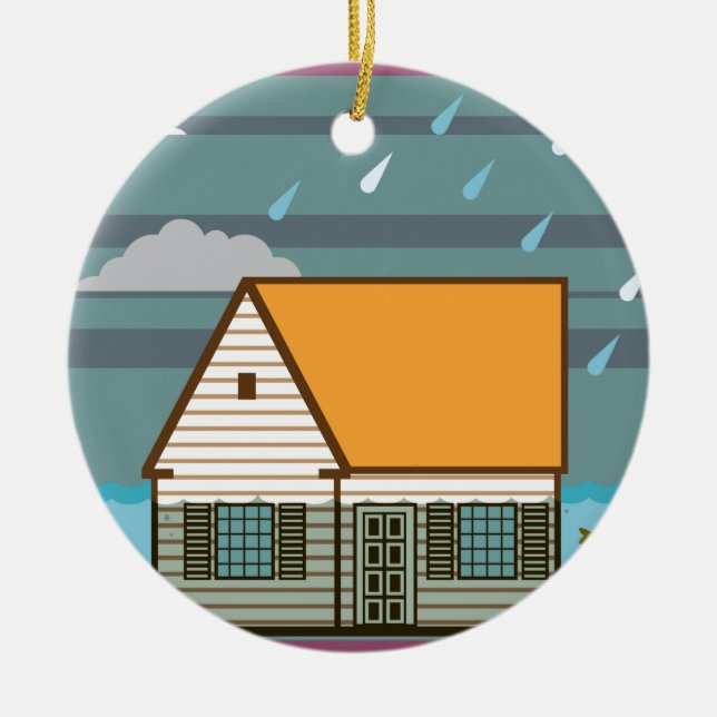 Flooded House Ceramic Ornament (Front)
