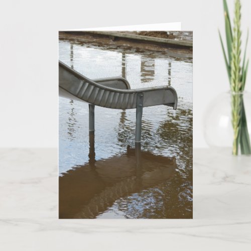 Flooded Playground Slide and Reflection Card