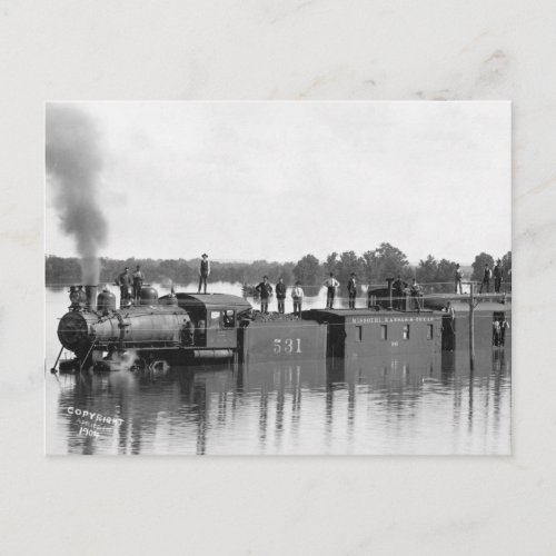 Flooded Train 1904 Postcard