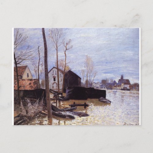 Flooding at Moret by Alfred Sisley Postcard