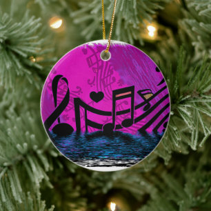 Flooding In - Musical Notes  Ceramic Ornament