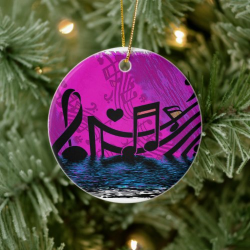 Flooding In _ Musical Notes  Ceramic Ornament