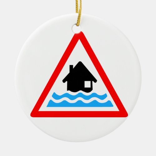 Flooding Warning Ceramic Ornament