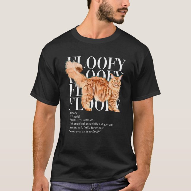 Floofy Red Maine Coon cat T-Shirt (Front)