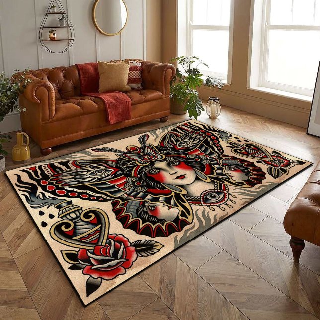 Floor Art Fusion: Tattoo-Inspired Carpets Rug (Creator Uploaded)