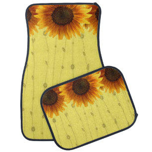 Floor car mats Sunflower