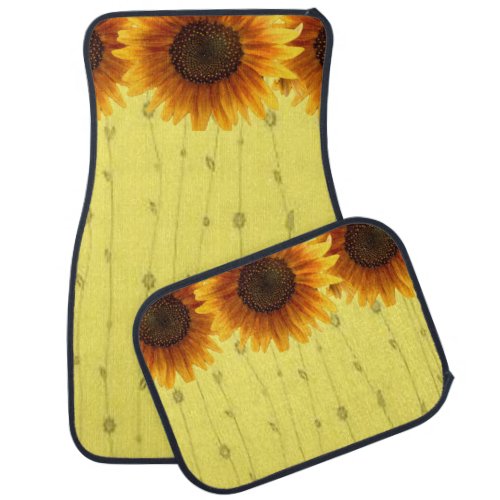 Floor car mats Sunflower