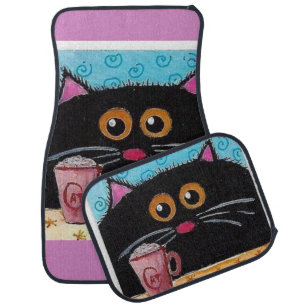 Floor car mats Whimsical Cat