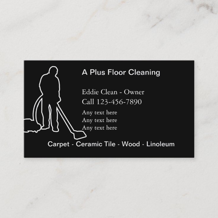 FLoor Cleaning Business Cards | Zazzle