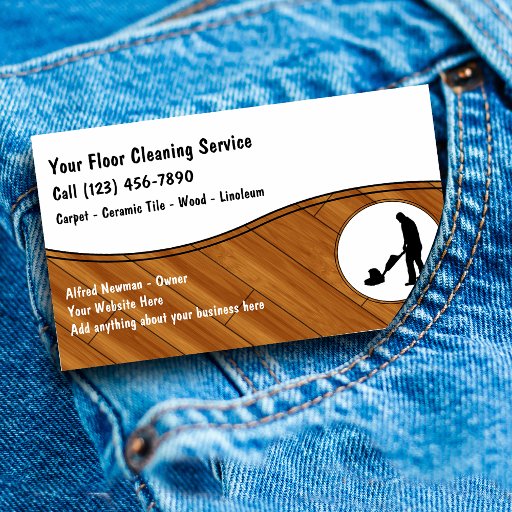 Customizable Floor Cleaning Business Cards