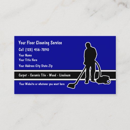 Customizable Floor Cleaning Business Cards